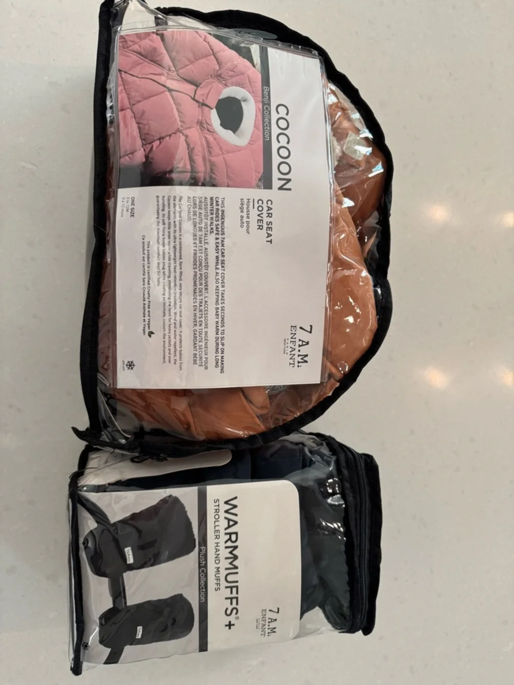 7 A.M. Enfant Kids Cocoon Car Seat Cover & Warmmuffs Set